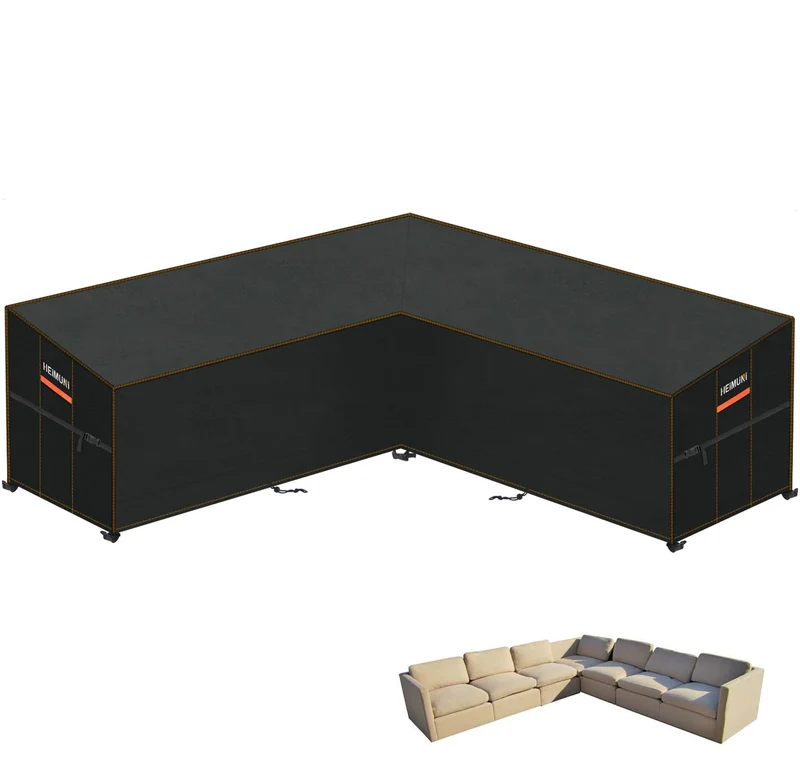 HEIMUNI Gartenmöbel Abdeckung L-Form wasserdicht 300x300 cm