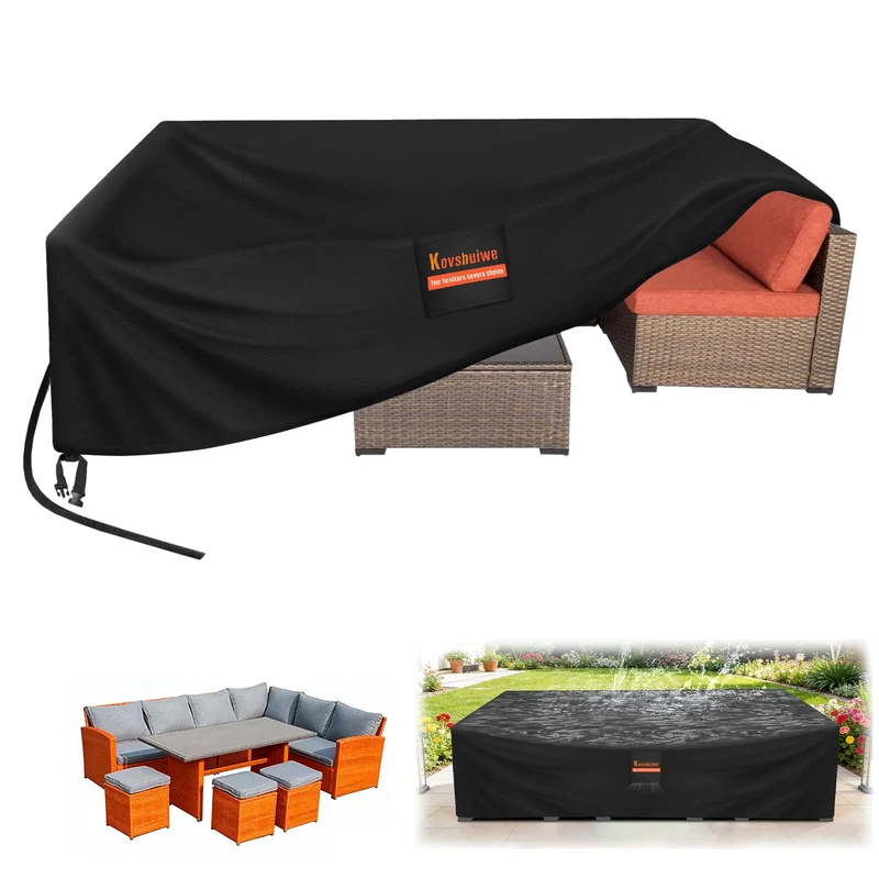 Kovshuiwe Abdeckung für Gartenmöbel, wasserdicht, 250x250x90 cm