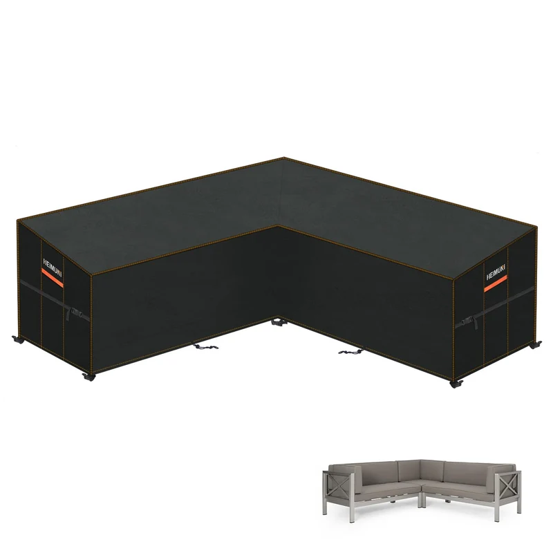 HEIMUNI Gartenmöbel-Abdeckung L-Form Lounge wasserdicht 255x255x100