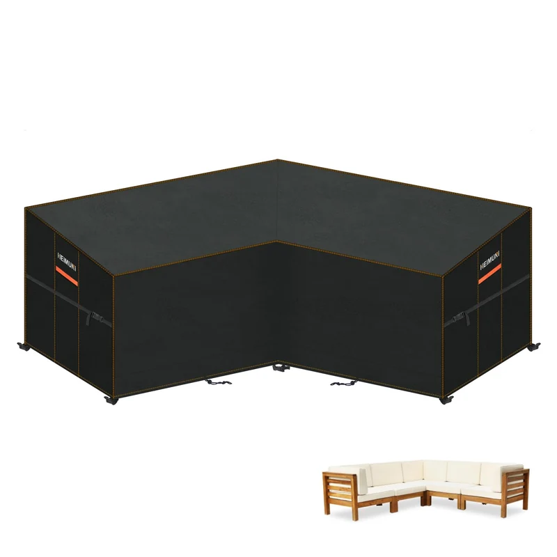 HEIMUNI Loungemöbel Abdeckung L-Form wasserdicht 220x220x87 cm