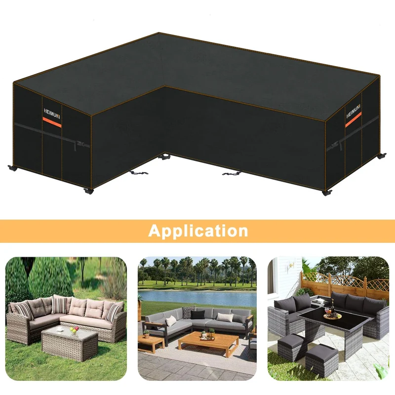 HEIMUNI Gartenmöbel Abdeckung L-Form Lounge wasserdicht 210x260 cm