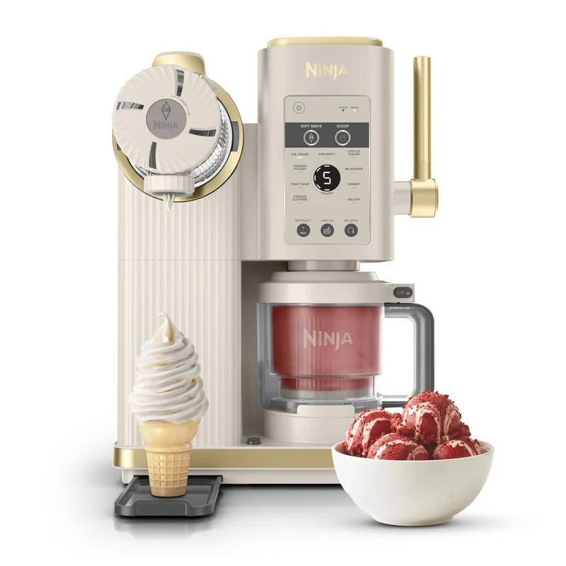 Ninja CREAMi Scoop & Swirl Eismaschine NC701EUSTGD, Stone Gold