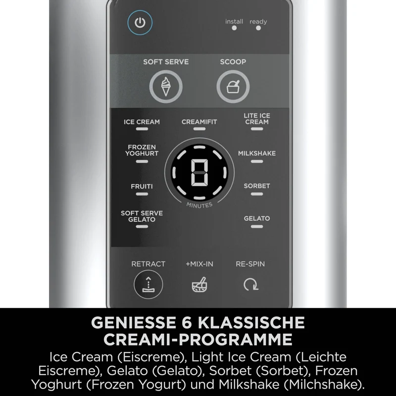Ninja CREAMi Scoop & Swirl Eismaschine NC701EU Platinsilber