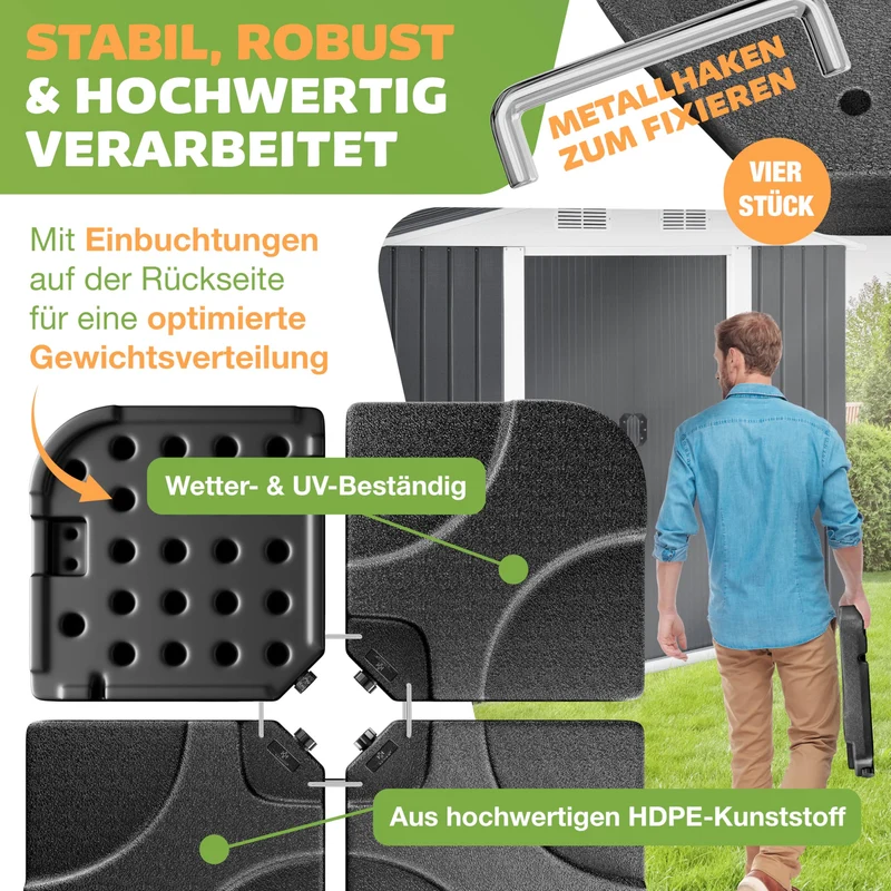 KESSER Sonnenschirmständer 4-teilig für Ampelschirm, befüllbar