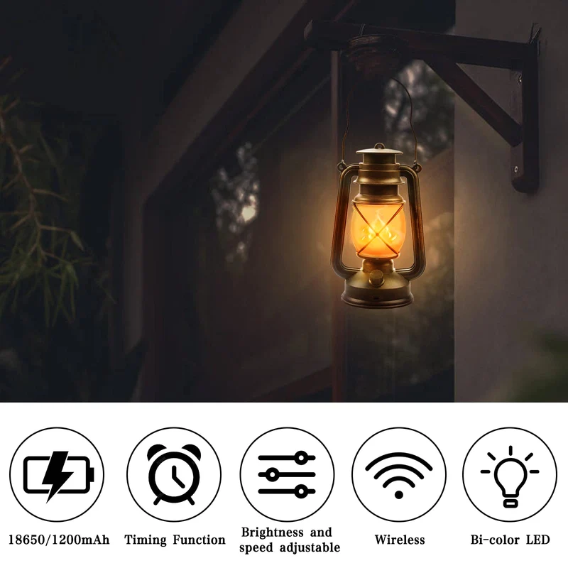 Hzitcigm LED Laterne Vintage 2er-Set, USB aufladbar, mit Fernbedienung