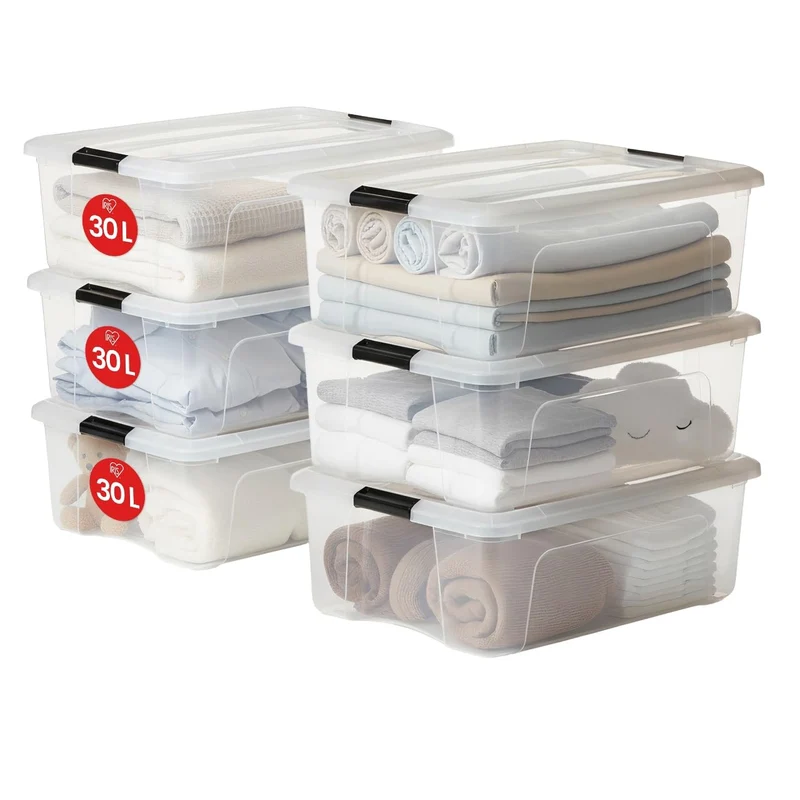 Iris Ohyama New Top Box NTB-30 Aufbewahrungsboxen 30 L, 6er-Set