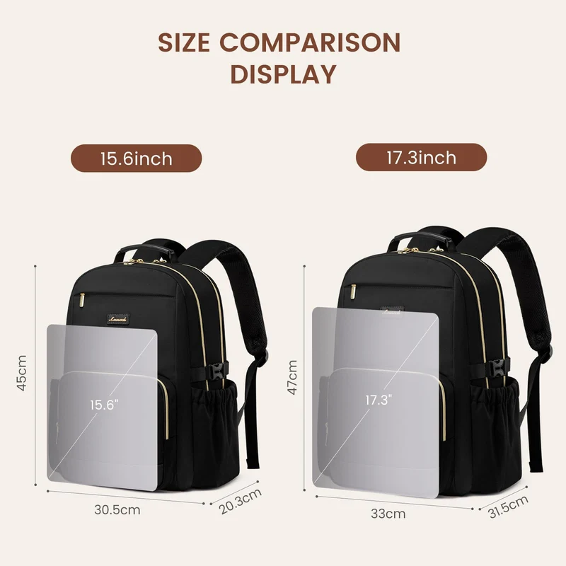 LOVEVOOK Rucksack Damen 15,6 Zoll Laptopfach, wasserabweisend