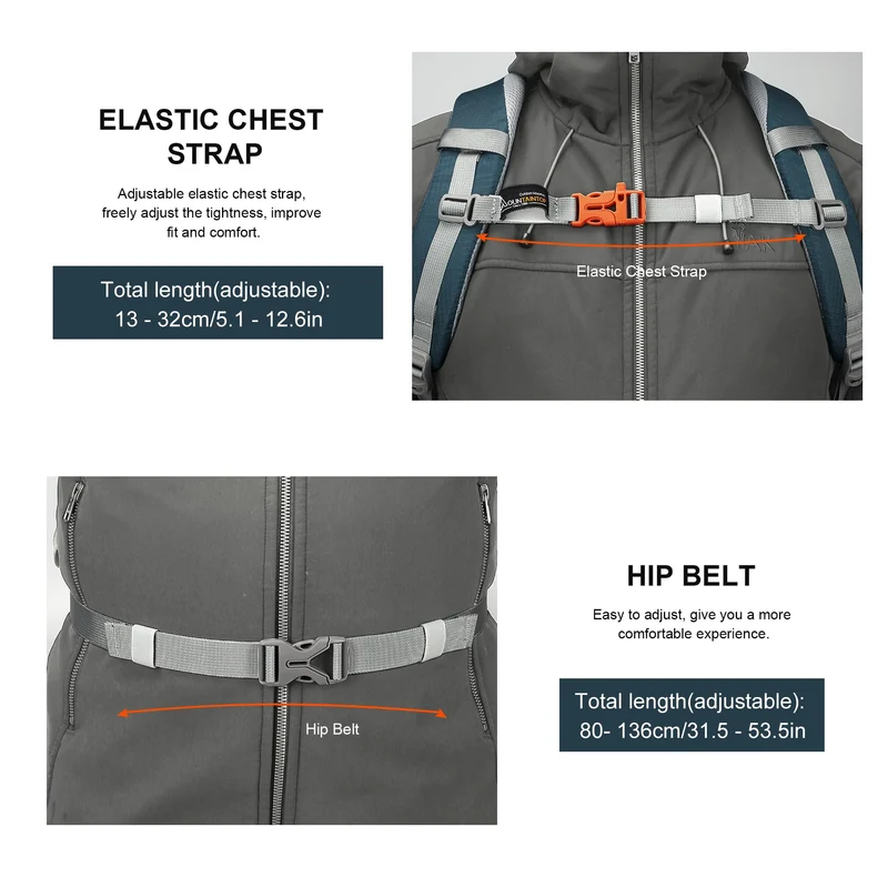 Mountaintop Wanderrucksack 25L Trekkingrucksack Outdoor Nebelblau