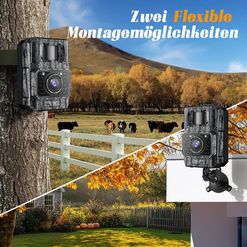 MAXDONE Wildkamera 4K 64MP mit WLAN, Nachtsicht und 6000mAh Akku