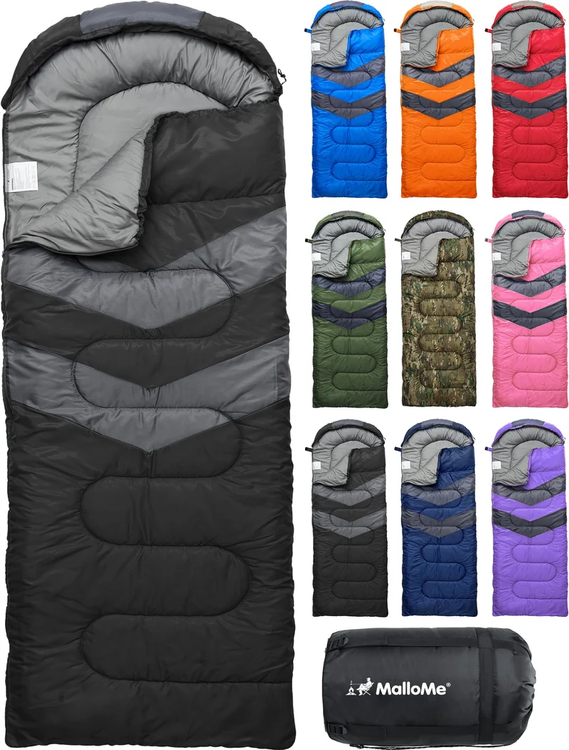 MalloMe Schlafsack Deckenschlafsack für Erwachsene und Kinder, schwarz