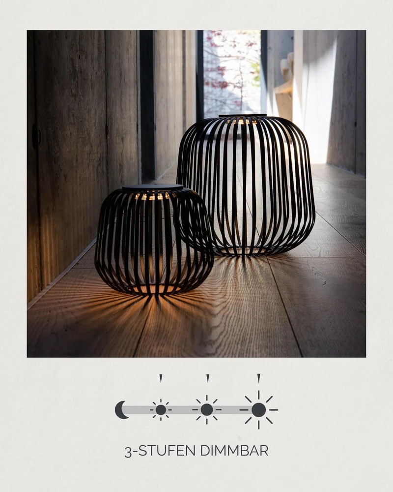 LUUK Studio SOLIS Solarlaterne, dimmbar, IP65, schwarz