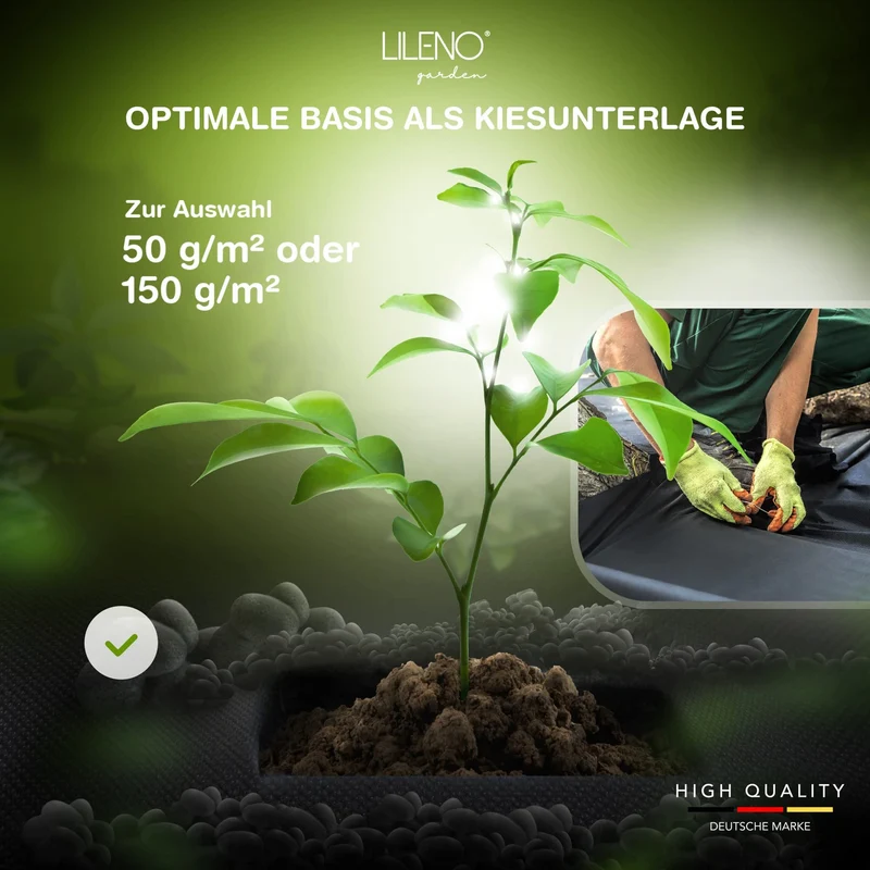 LILENO HOME Unkrautvlies Gartenvlies 100 m², 50 g/m², 1 x 100 m