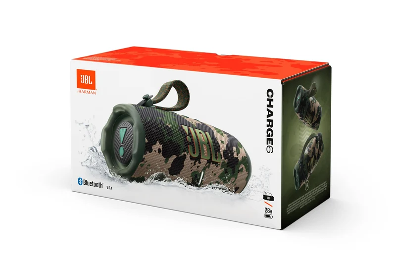 JBL Charge 6 tragbarer Bluetooth-Lautsprecher, 28h Akku, Squad