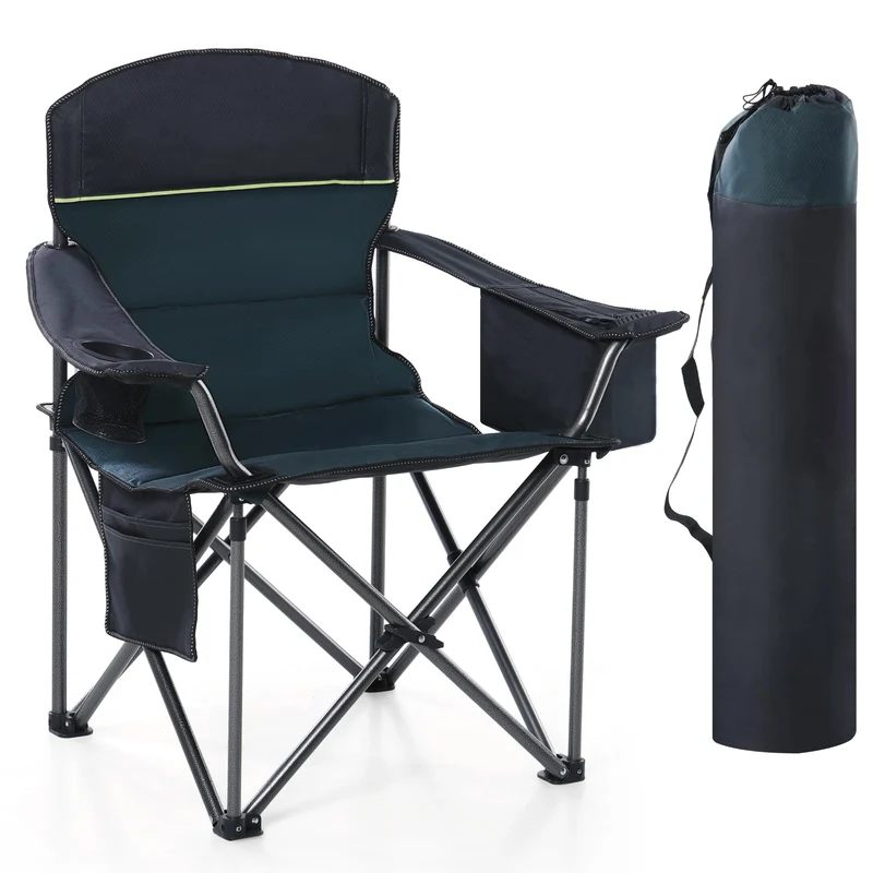 HIGH POINT SPORTS Campingstuhl XL faltbar, gepolstert bis 200 kg, Grün