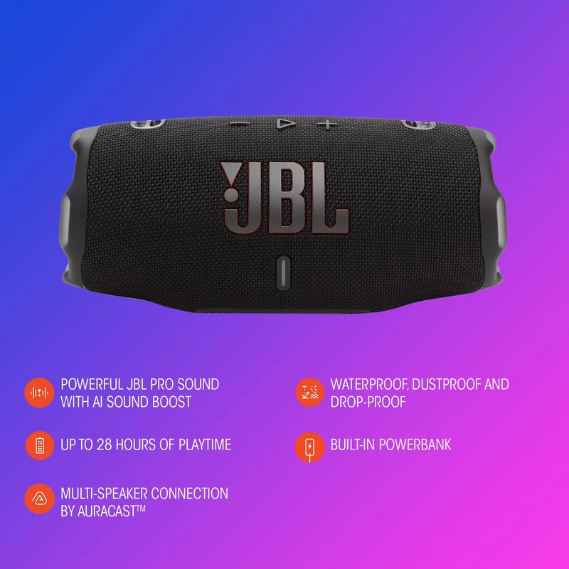 JBL Charge 6 Bluetooth-Lautsprecher, IP68 wasserdicht, Blau