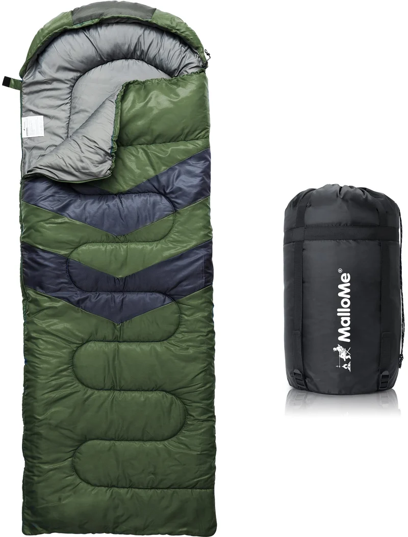 MalloMe Schlafsack Deckenschlafsack für Erwachsene und Kinder, grün
