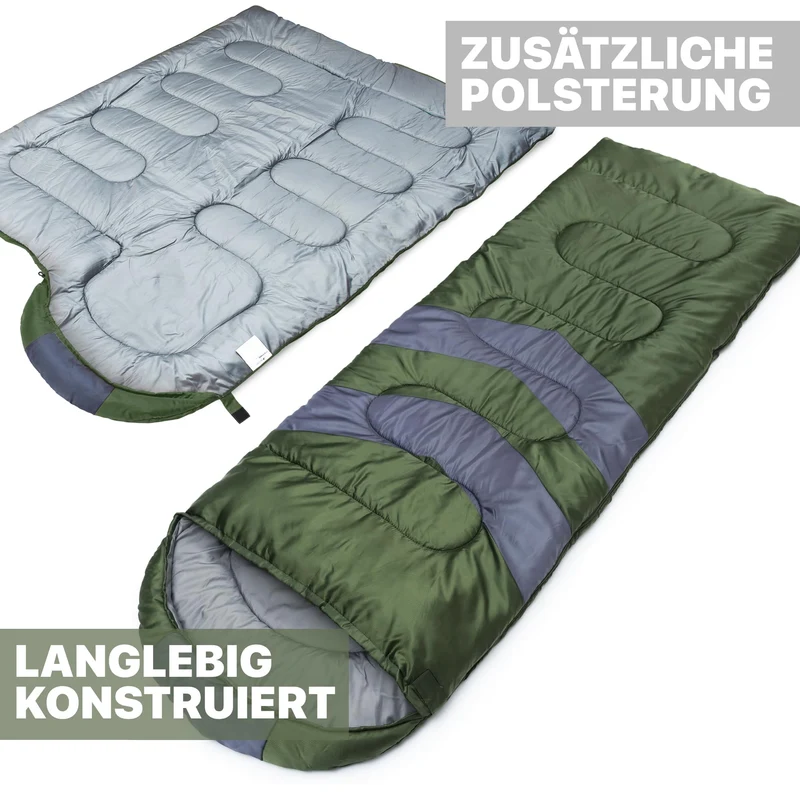 MalloMe Schlafsack Deckenschlafsack für Erwachsene und Kinder, grün