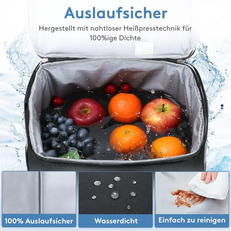 Lifewit Kühltasche 40 L, faltbare Thermotasche für Picknick, schwarz