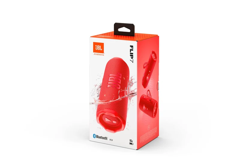 JBL Flip 7 Bluetooth Lautsprecher, tragbar, IP68 wasserdicht, Rot