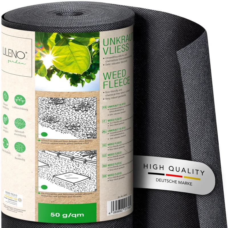 LILENO HOME Unkrautvlies 50 m² Gartenvlies 150 g/m², 1 x 50 m