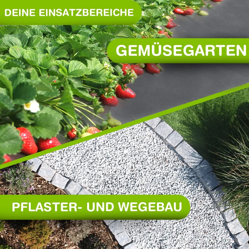 LILENO HOME Unkrautvlies 50 m² Gartenvlies 150 g/m², 1 x 50 m