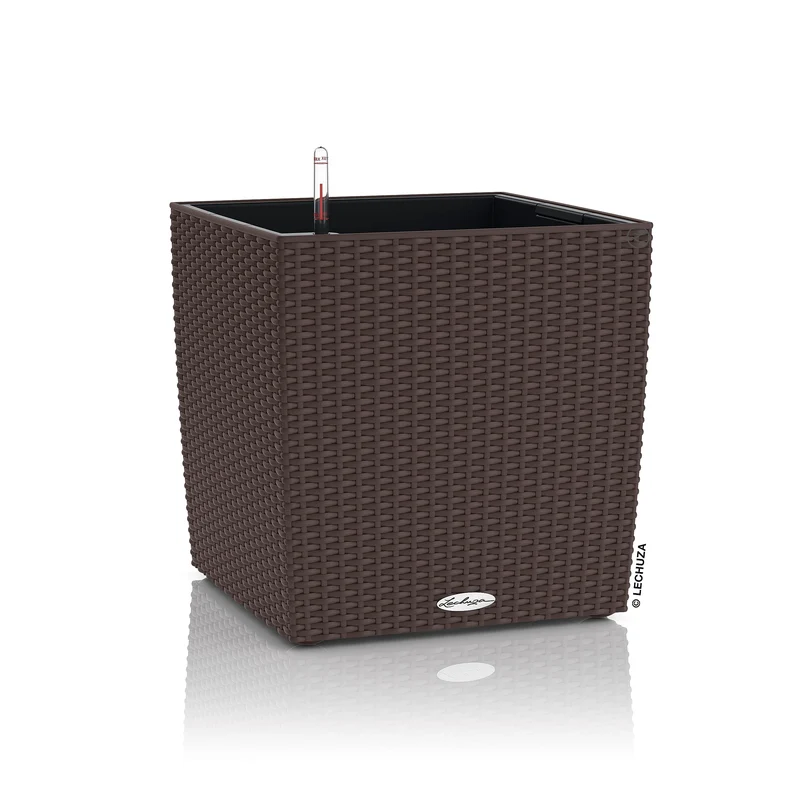 Lechuza Cube Cottage 40 Pflanzgefäss mit Bewässerungssystem, Mokka