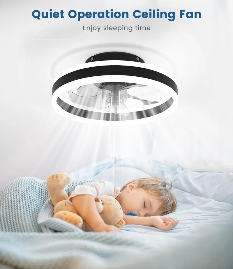 Nalezuns LED Deckenventilator mit Beleuchtung, dimmbar, Fernbedienung