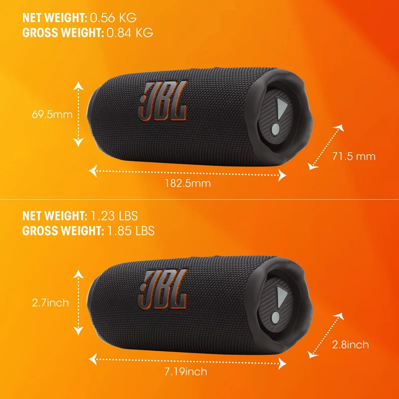 JBL Flip 7 Bluetooth Lautsprecher, IP68 wasserdicht, Blau