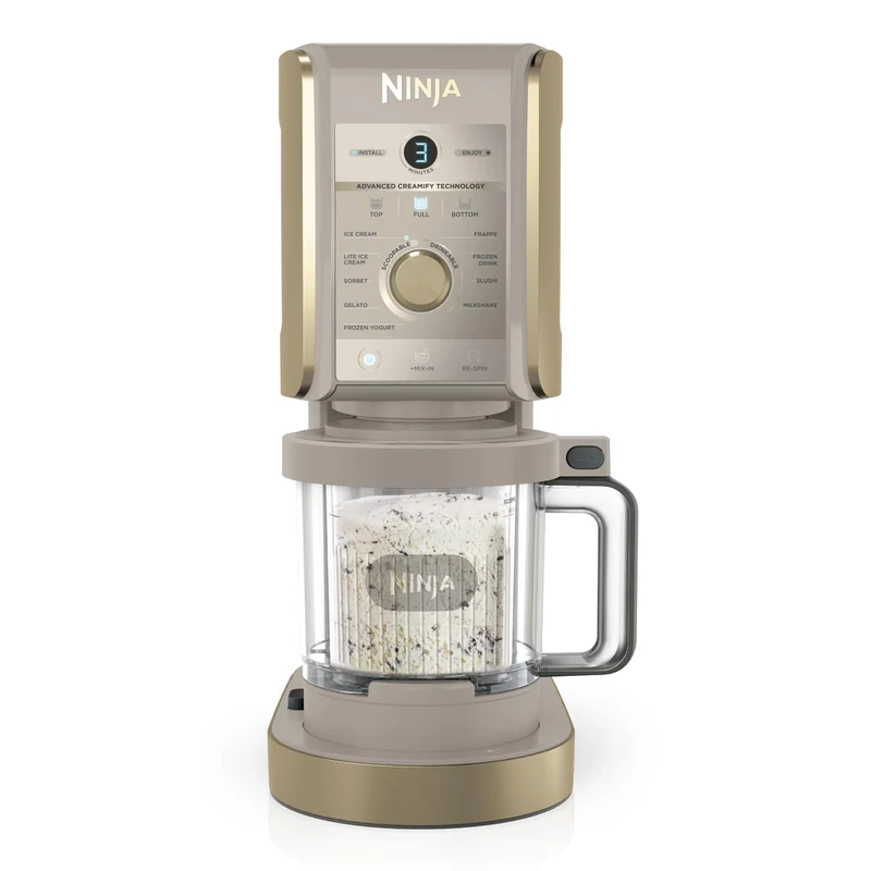 Ninja CREAMi Deluxe Eismaschine NC502EUSTGD, 10 Funktionen, Stone Gold