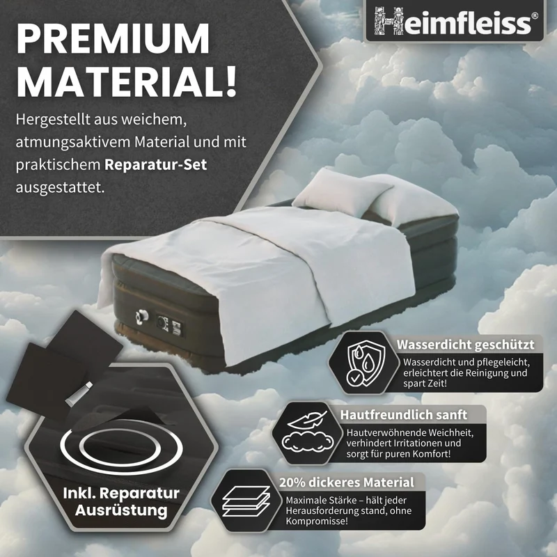 Heimfleiss Luftbett selbstaufblasend 100x200 cm für 1 Person