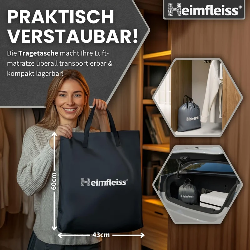 Heimfleiss Luftbett selbstaufblasend 100x200 cm für 1 Person