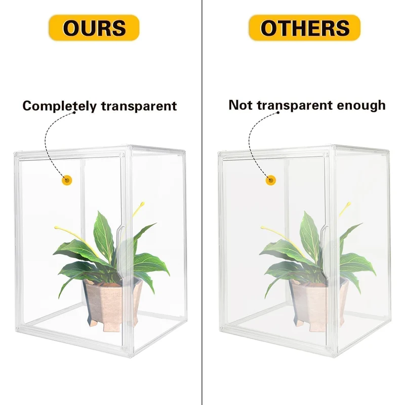 GUDEMAY Aufbewahrungsbox transparent mit Magnetverschluss, 3er Set