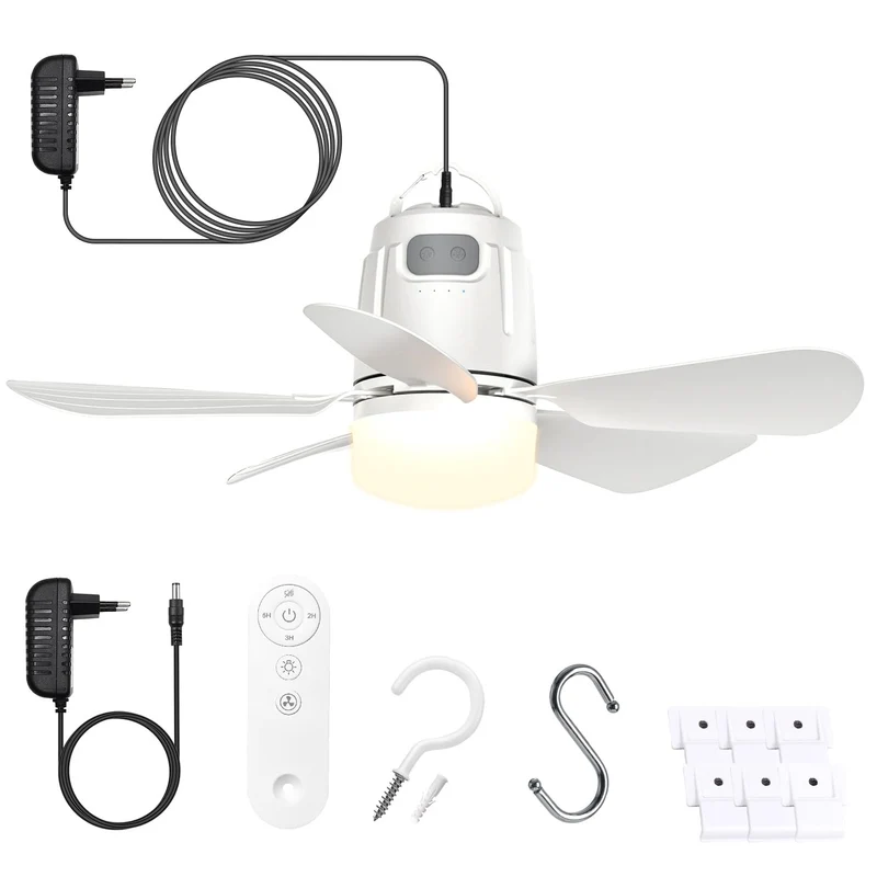 Gliztech Deckenventilator mit Beleuchtung 50 cm, Fernbedienung, LED