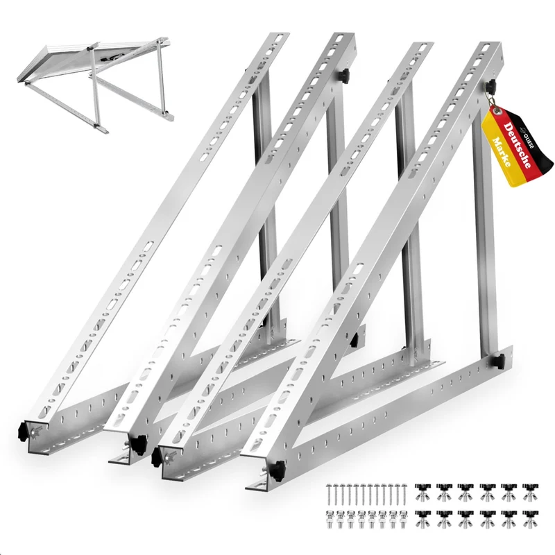 GLIESE Solarmodul Halterung 114 cm, 2er-Set, Aluminium, 0-90°