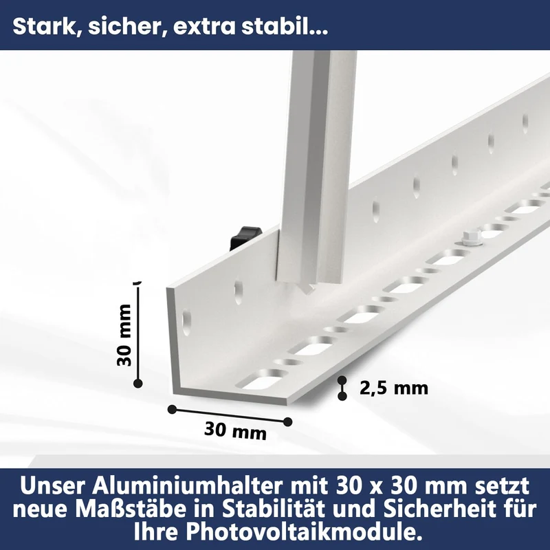 GLIESE Solarmodul Halterung 114 cm, 2er-Set, Aluminium, 0-90°