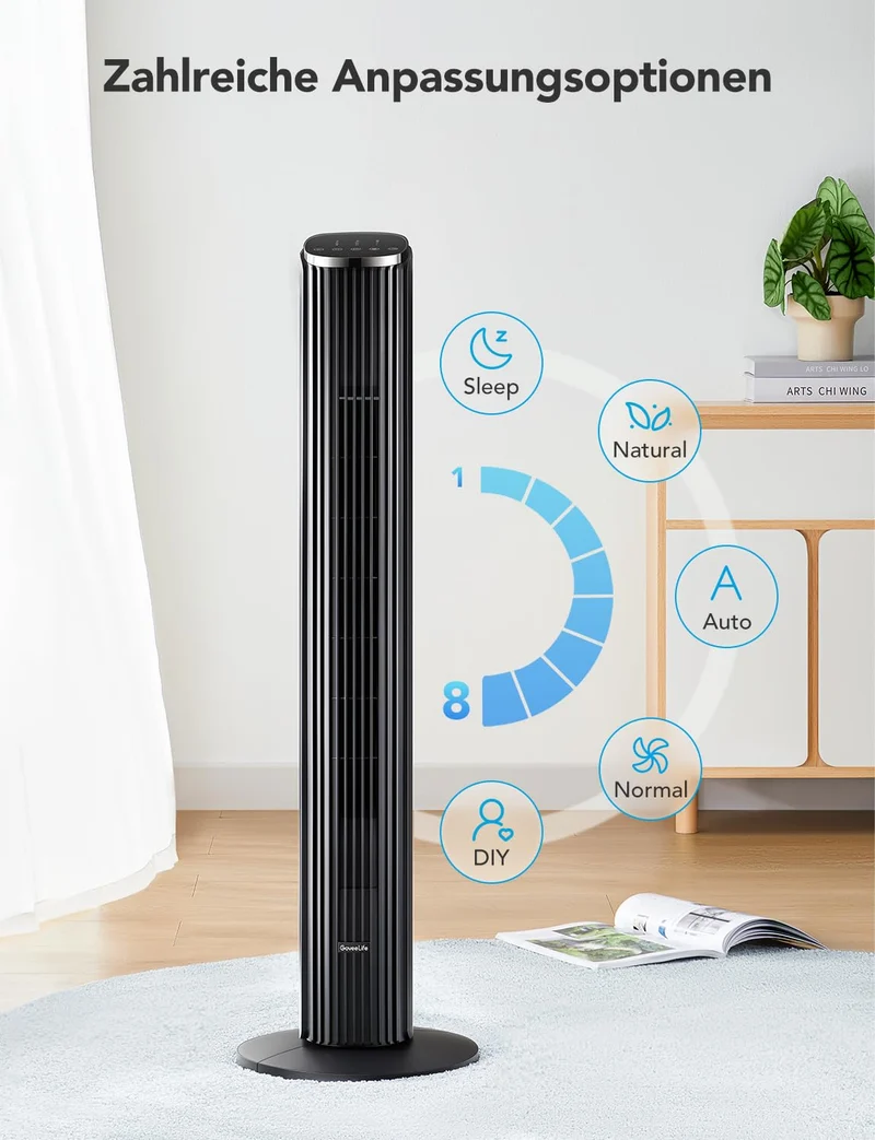 GoveeLife Smart Turmventilator H7106 mit App- und Sprachsteuerung