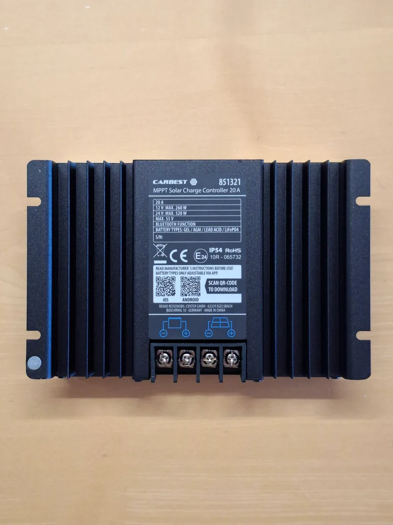 Carbest MPPT-Solarladeregler 12,24 V – 20 A mit Bluetooth
