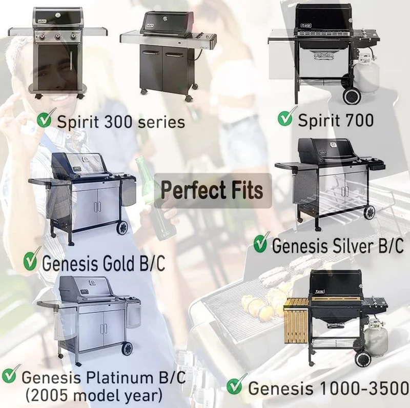 GIRXZYBX Grillroste Gusseisen 2er Set für Weber Spirit 300 Serie