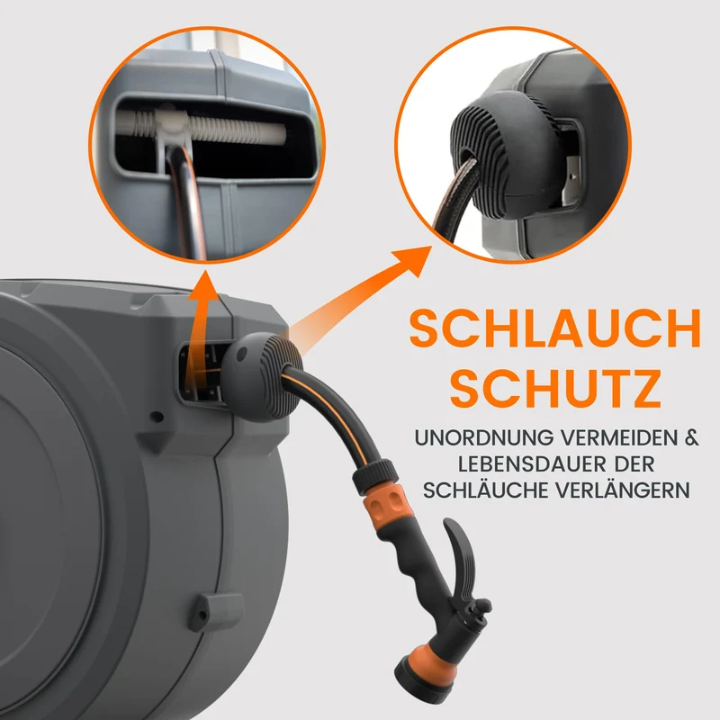 Giraffe Tools Wand-Schlauchtrommel EUAW-25, automatisch, 25 m + 2 m