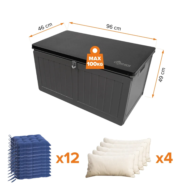 Grindi Gartenbox Morus 190 L – wasserdichte Auflagenbox mit Deckel