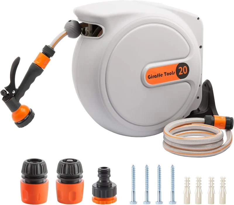 Giraffe Tools Automatische Schlauchtrommel 20m + 2m, 180° schwenkbar