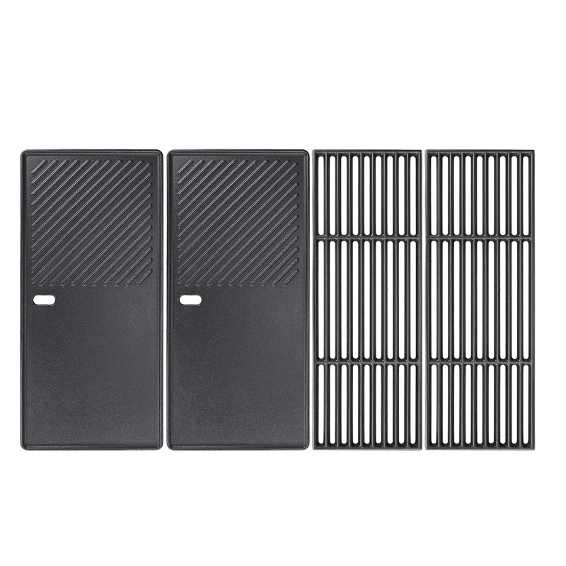 GFTIME Gusseisen Grillrost und Grillplatte Set 43 x 72,5 cm