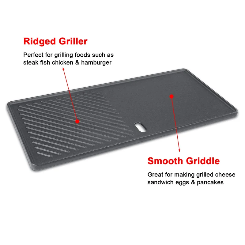 GFTIME Gusseisen Grillrost und Grillplatte Set 43 x 72,5 cm