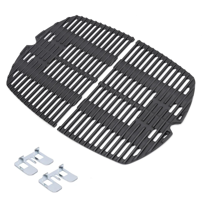 GFTIME Grillrost Gusseisen 7645 für Weber Q200/Q2000 Serie, 2 Stück