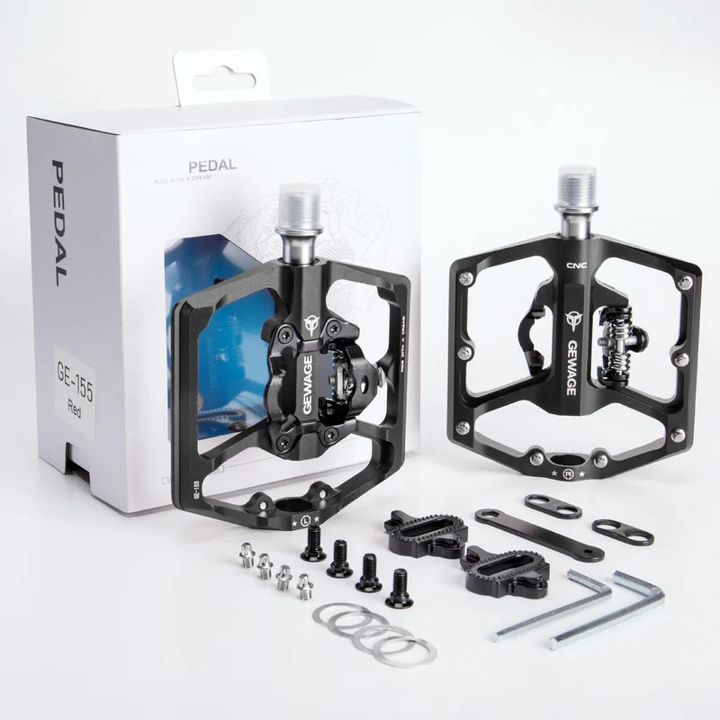 GEWAGE Mountainbike-Pedale GE-155, SPD-Flachpedale, schwarz