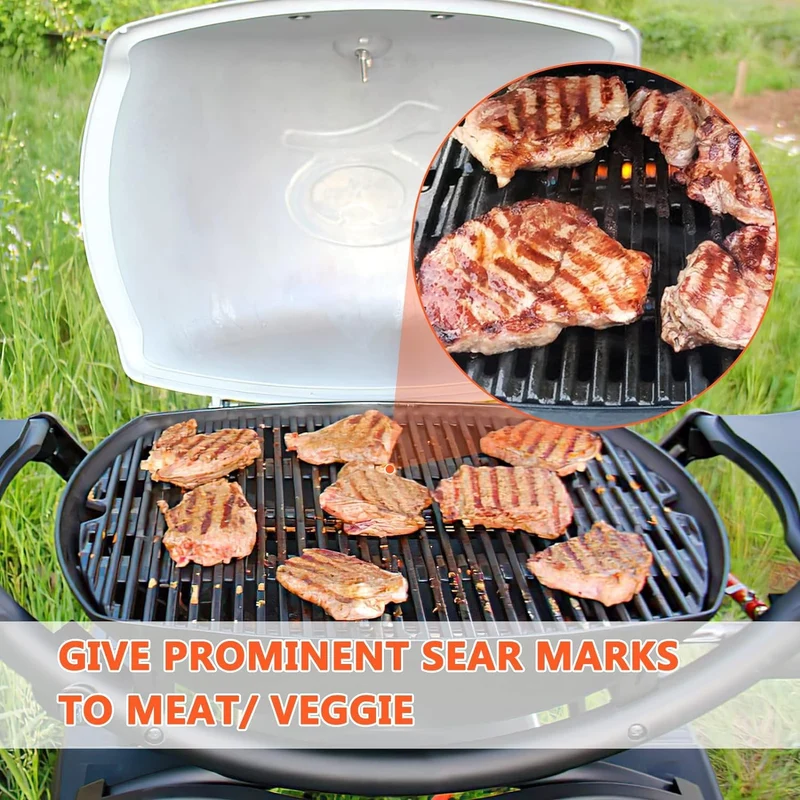 GFTIME 7646 Grillrost aus Gusseisen für Weber Q300/Q3000, 2 Stück