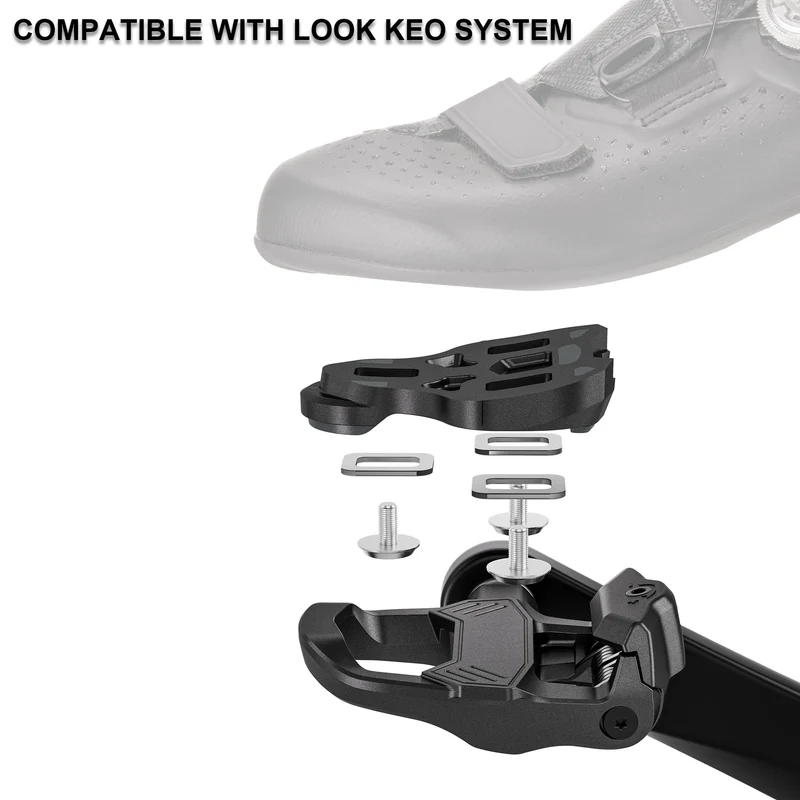 GEWAGE Klickpedale für Rennrad, Look KEO kompatibel, inkl. Cleats