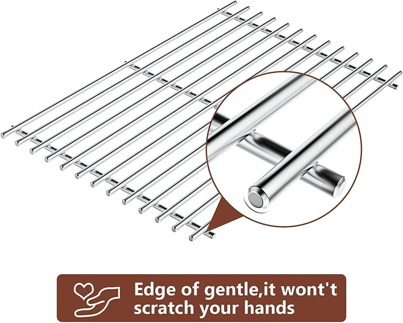 GFTIME Edelstahl Grillrost 44,5 x 26 cm für Weber Spirit 200, 2 Stück