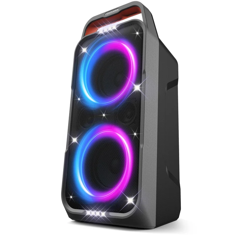 Foxdawn PT300 Bluetooth Partylautsprecher 240W mit LED-Lichtshow