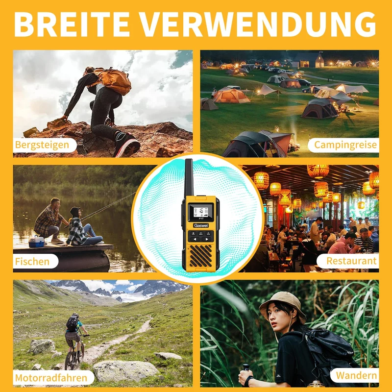 Gaswei G1pro Walkie-Talkie Set, 16 Kanäle, IP67 wasserdicht, 2 Stück